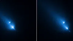 O Hubble captou por acaso a rara desintegração de um cometa em quatro partes após se aproximar do Sol